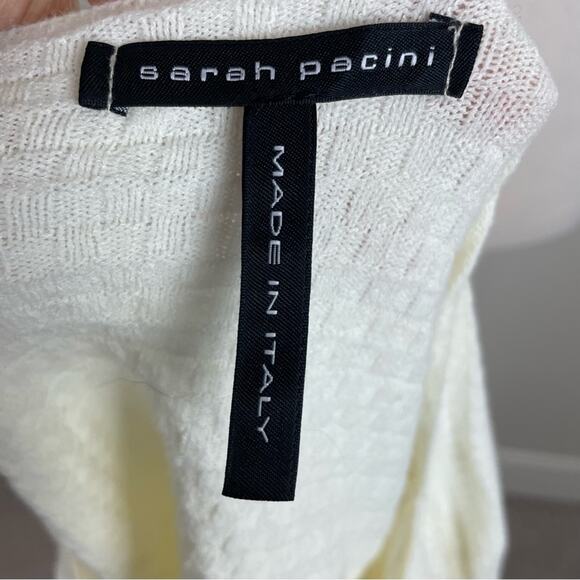 Sarah Pacini Off White Wool Blend Drape  Sweater  One Size - Picture 5 of 8